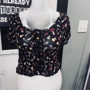 Hot top Lace-Up mushroom top. Sz. xL